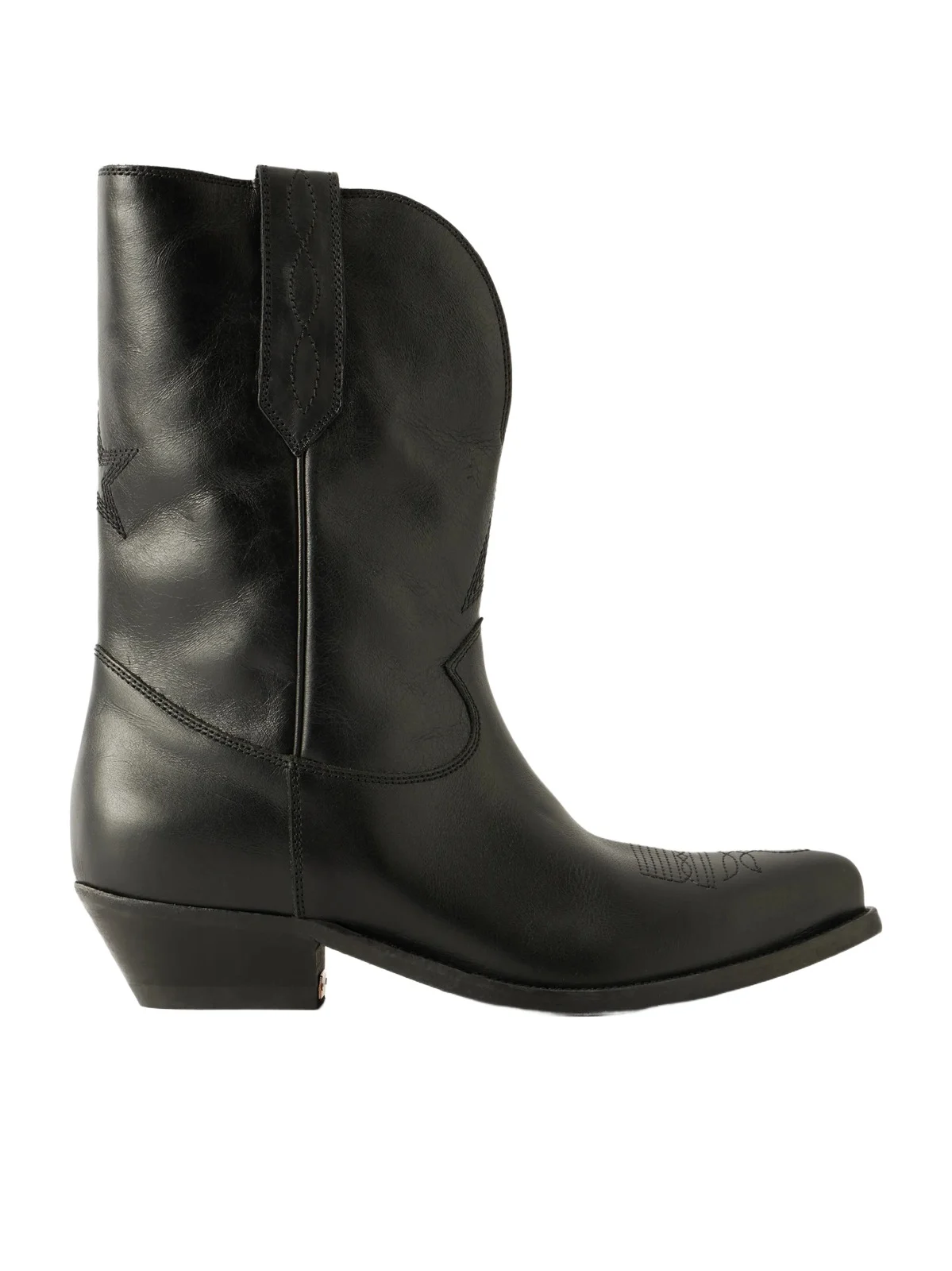 Golden Goose Wish Star Embroidered Leather Ankle Boots