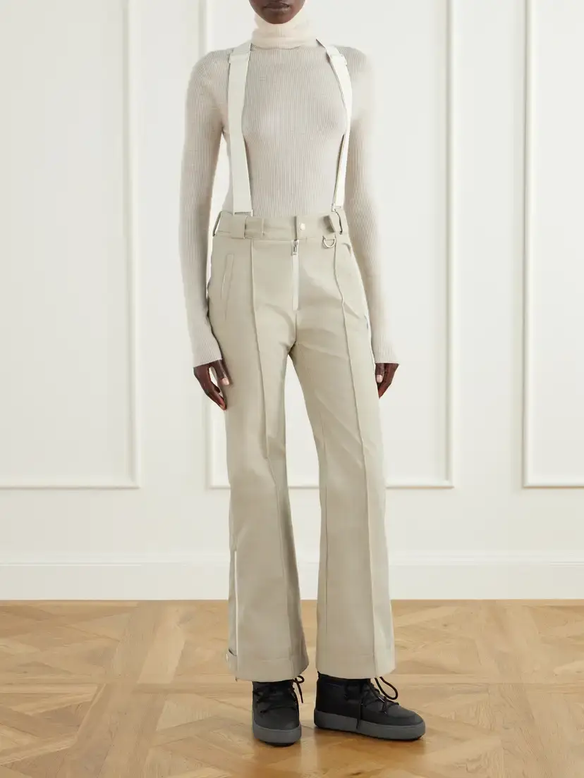 Yves Salomon Suspender Pintucked Shell Flared Ski Pants | Thumbnail 2 Yves Salomon Suspender Pintucked Shell Flared Ski Pants | Thumbnail 2
