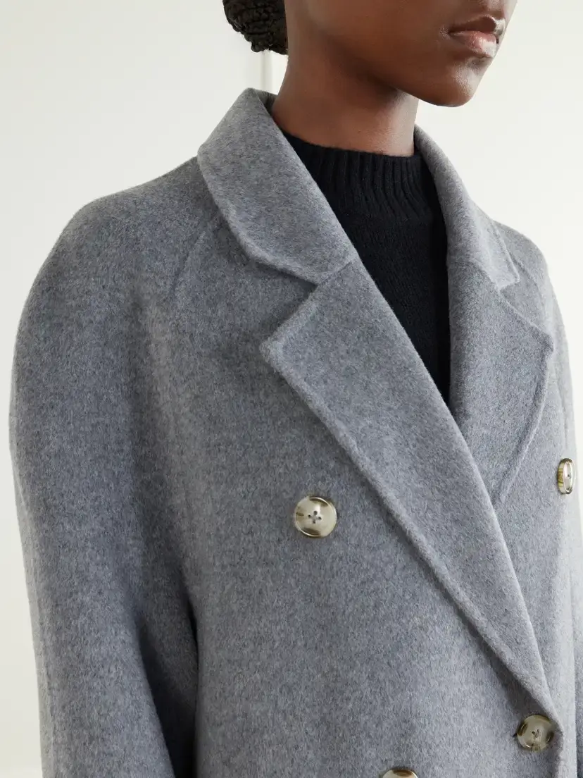 Loulou de Saison Irvin Double-breasted Wool And Cashmere-blend Coat - Gray | Thumbnail 4 Loulou de Saison Irvin Double-breasted Wool And Cashmere-blend Coat - Gray | Thumbnail 4