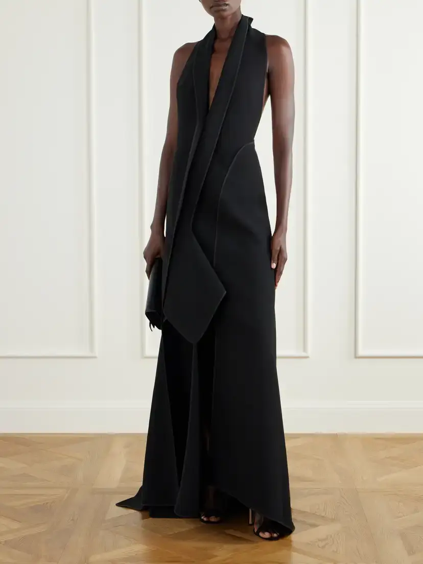 Maticevski Allude Halterneck Draped Crepe Gown | Thumbnail 2 Maticevski Allude Halterneck Draped Crepe Gown | Thumbnail 2
