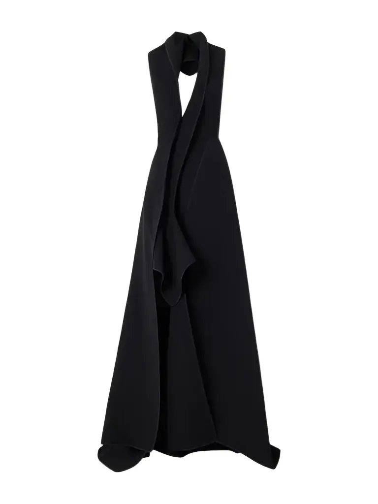 Maticevski Allude Halterneck Draped Crepe Gown