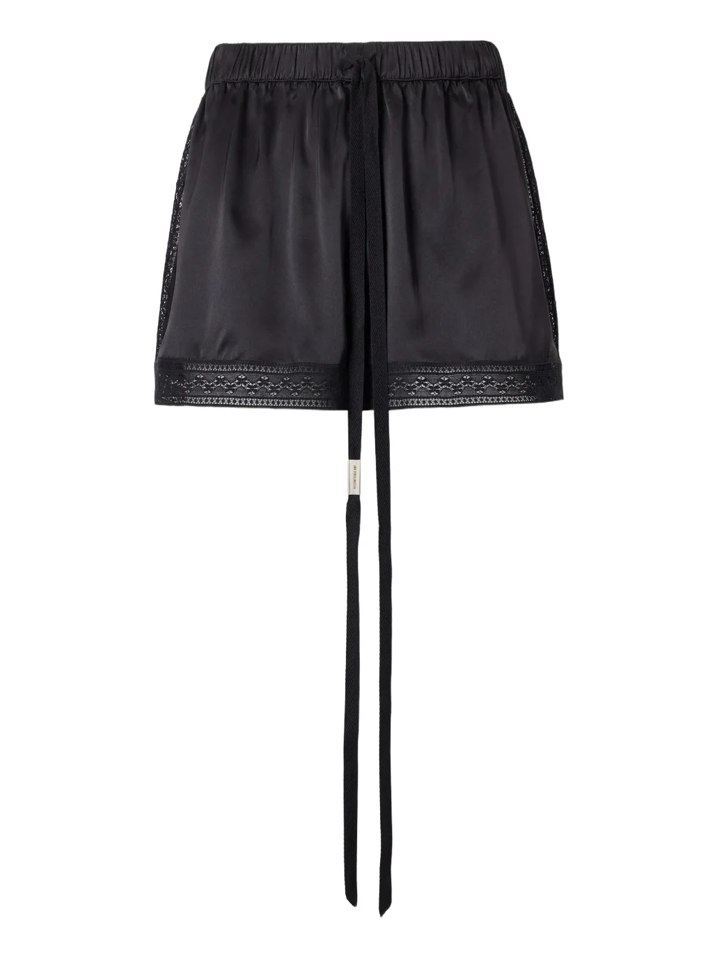Ann Demeulemeester Anda Lace-trimmed Silk-satin Shorts