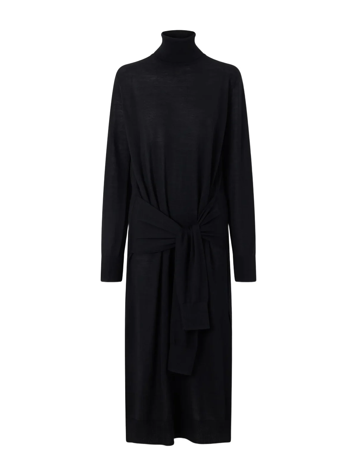 TOTEME Tie-detail Wool And Silk-blend Midi Dress