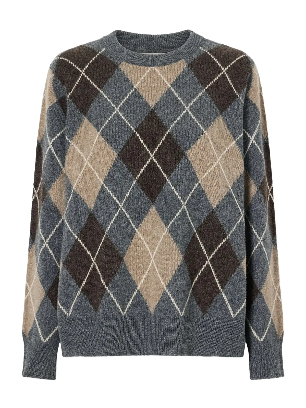 Ava Argyle Wool Sweater
