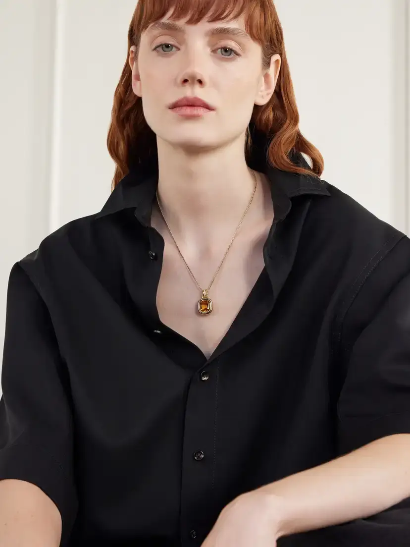 David Yurman Dy Mercer® 18-karat Gold, Citrine And Diamond Pendant | Thumbnail 4 David Yurman Dy Mercer® 18-karat Gold, Citrine And Diamond Pendant | Thumbnail 4