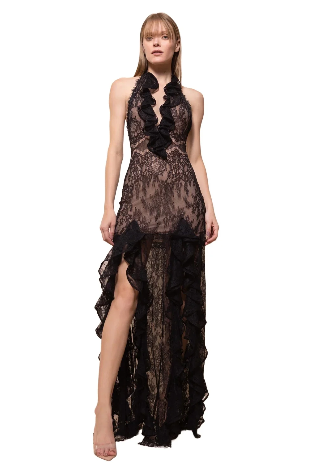 BIANCA LACE DEEP V GOWN BIANCA LACE DEEP V GOWN