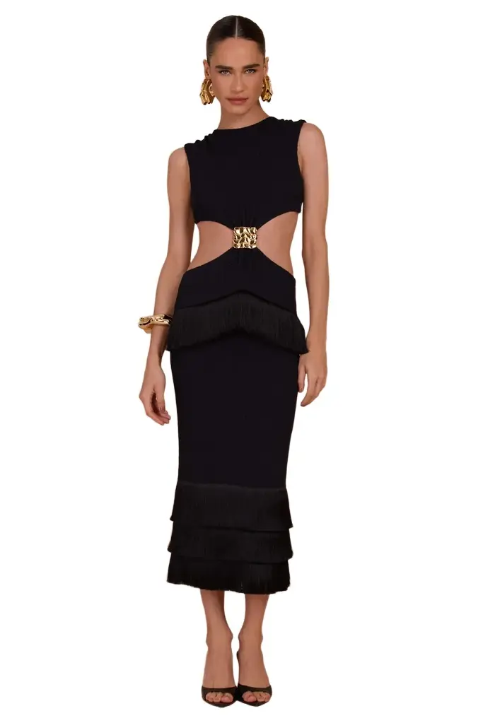 PatBo ISADORA KNIT CUT-OUT MIDI DRESS