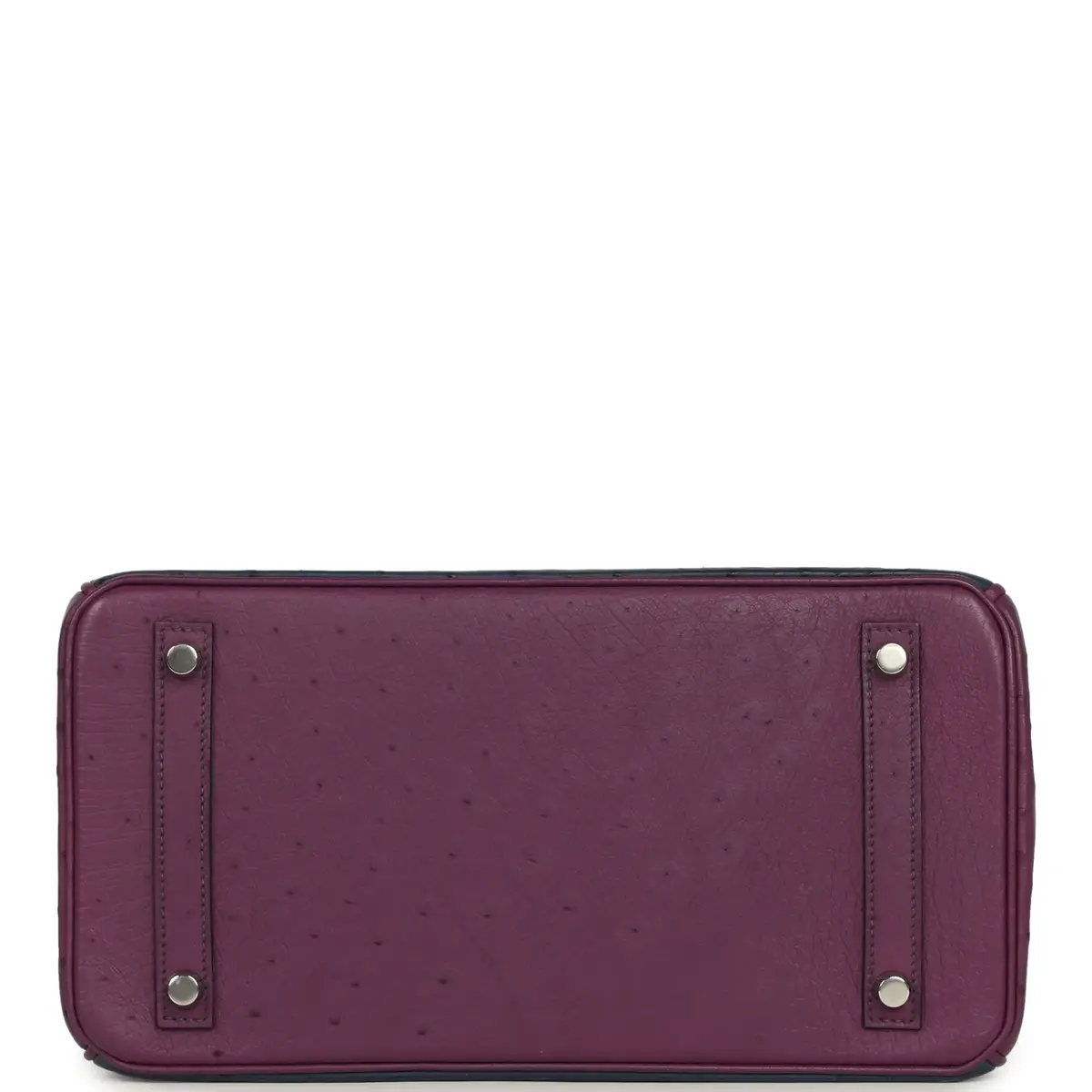 HERMÈS Hermes Birkin Ghillies 30 Violet, Bleu De Malte, Chocolat Ostrich Palladium Hardware | Thumbnail 6
