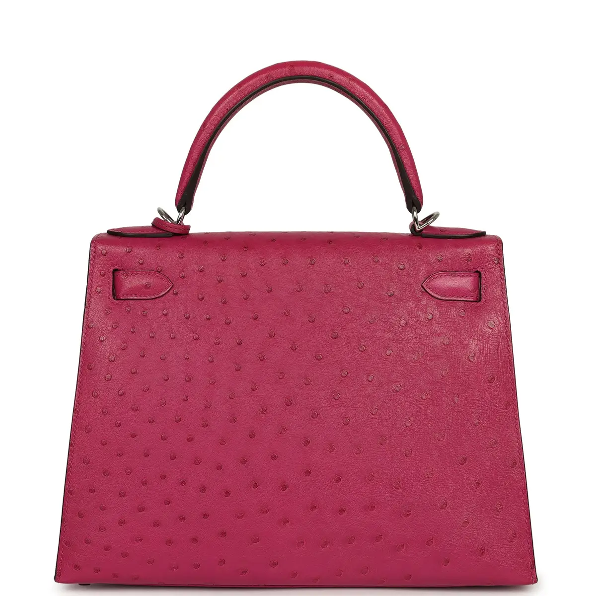 HERMÈS Pre-owned Hermes Kelly Sellier 28 Rose Poupre Ostrich Palladium Hardware | Thumbnail 4
