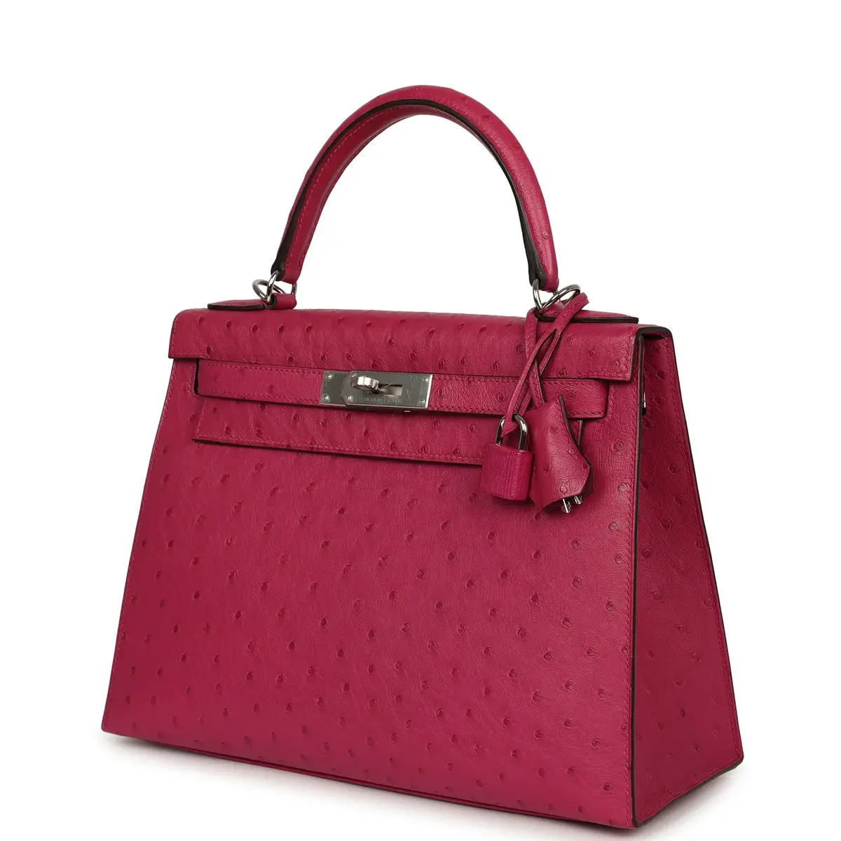 HERMÈS Pre-owned Hermes Kelly Sellier 28 Rose Poupre Ostrich Palladium Hardware | Thumbnail 5