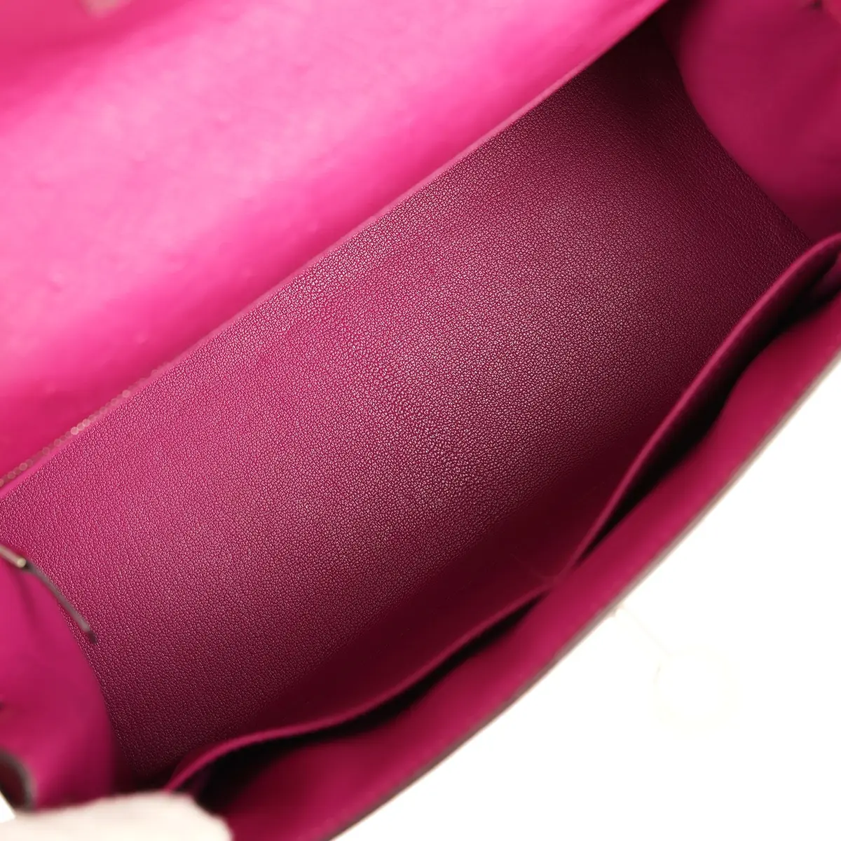 HERMÈS Pre-owned Hermes Kelly Sellier 28 Rose Poupre Ostrich Palladium Hardware | Thumbnail 8