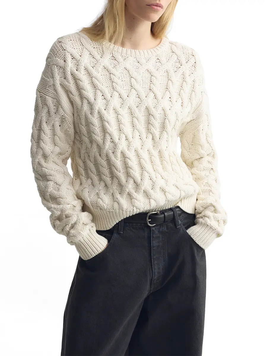 Nili Lotan Miklos Cotton Cashmere Sweater | Thumbnail 3