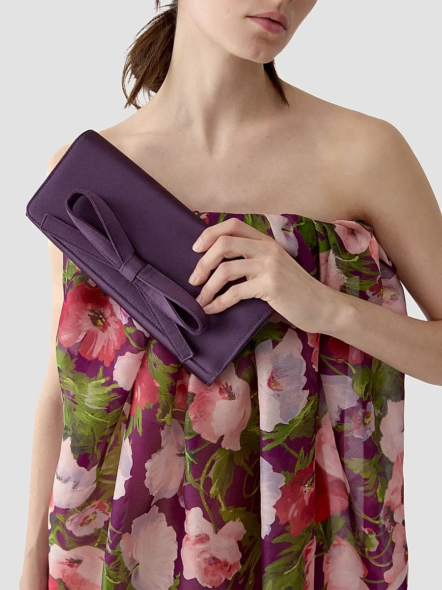 Carolina Herrera Women's Margaret Bow Satin Clutch | Thumbnail 2