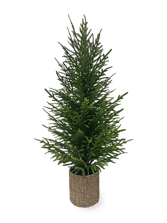 Winward Home Artificial Christmas Norfolk Tree With Basket