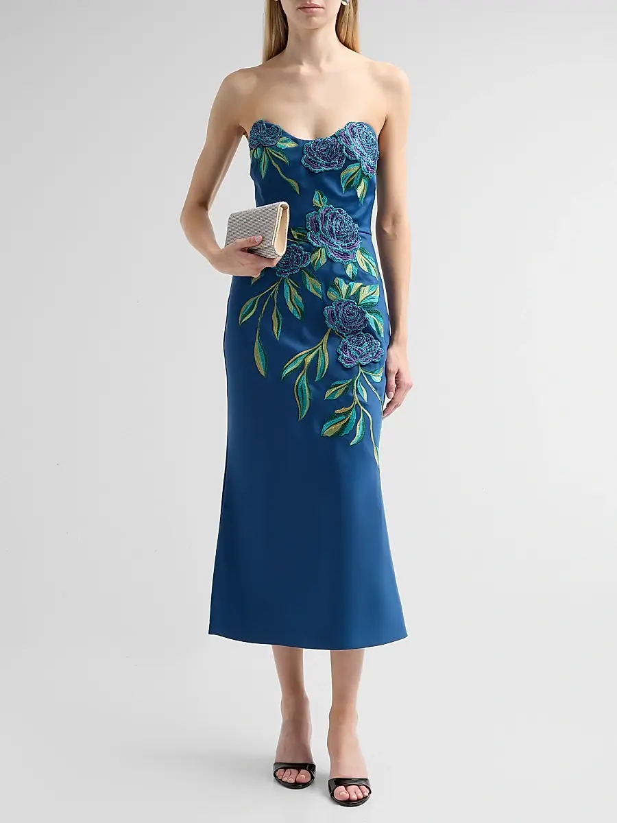 THEIA Women's Emmeline Embroidered Cocktail Dress | Thumbnail 2 THEIA Women's Emmeline Embroidered Cocktail Dress | Thumbnail 2