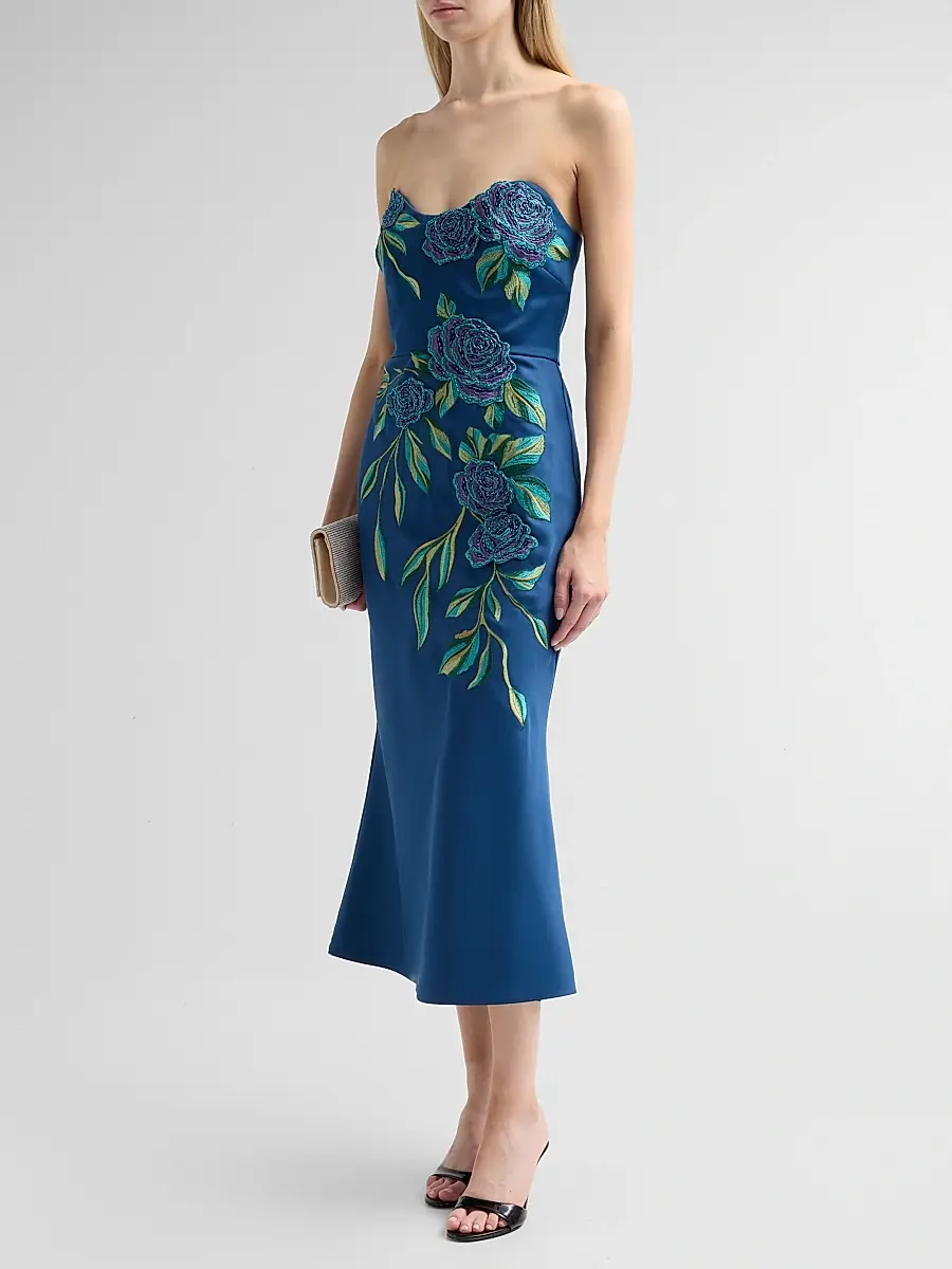 THEIA Women's Emmeline Embroidered Cocktail Dress | Thumbnail 4 THEIA Women's Emmeline Embroidered Cocktail Dress | Thumbnail 4