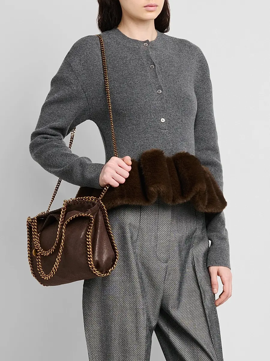Stella McCartney Women's Falabella Mini Shaggy Deer Tote Bag | Thumbnail 2