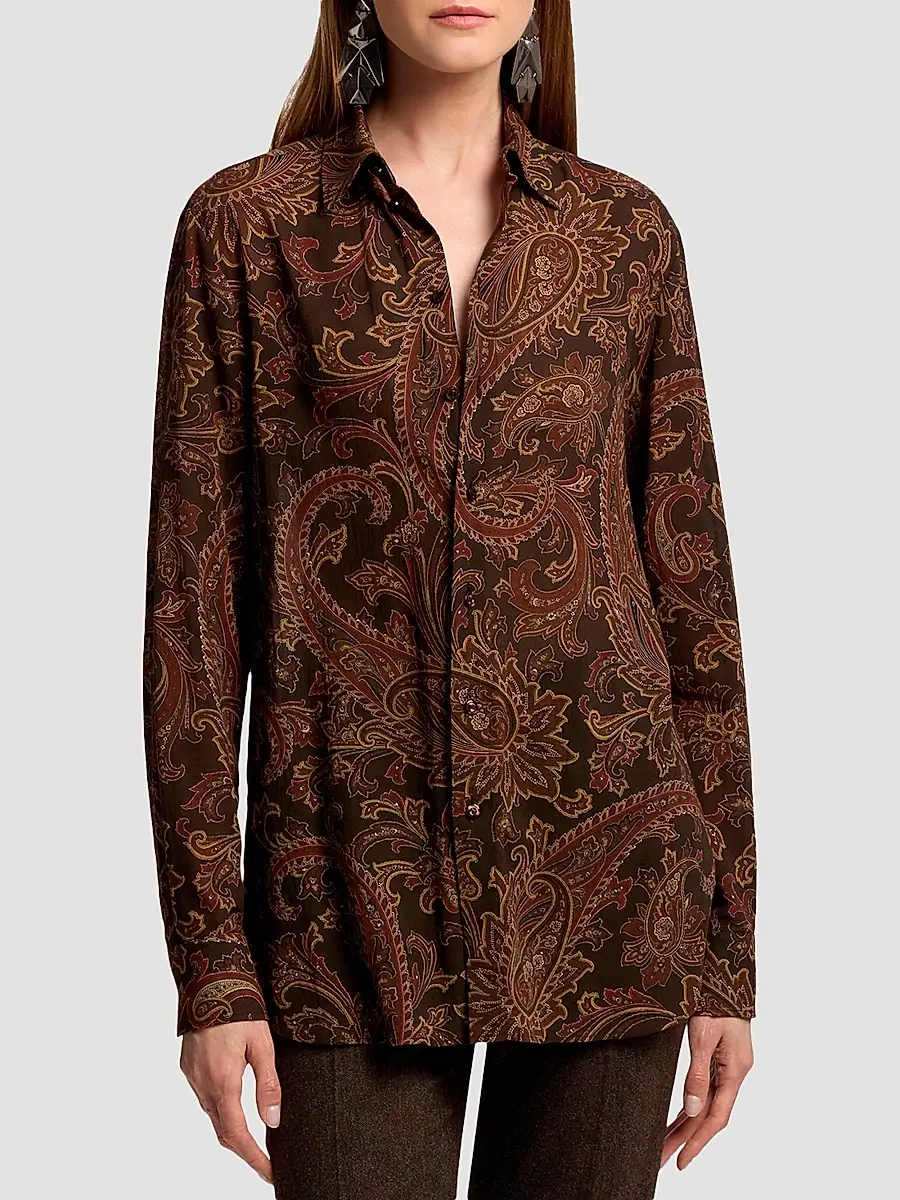 Ralph Lauren Collection Women's Trayna Paisley Cotton Shirt | Thumbnail 3 Ralph Lauren Collection Women's Trayna Paisley Cotton Shirt | Thumbnail 3