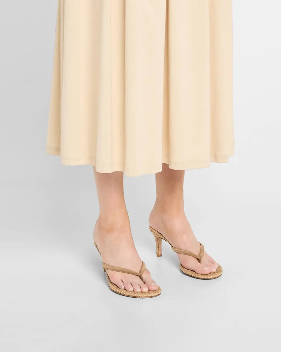 Gianvito Rossi Suede Raffia Heeled Thong Sandals | Thumbnail 2 Gianvito Rossi Suede Raffia Heeled Thong Sandals | Thumbnail 2