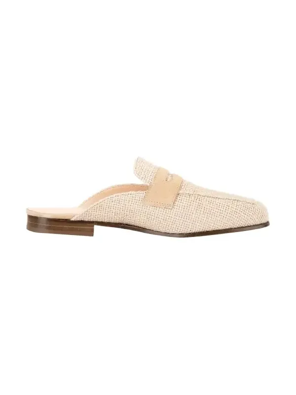 Riviera Raffia Penny Loafer Mules