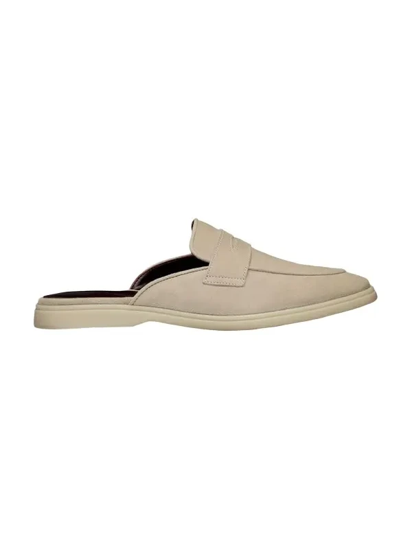 Suede Loafer Mules