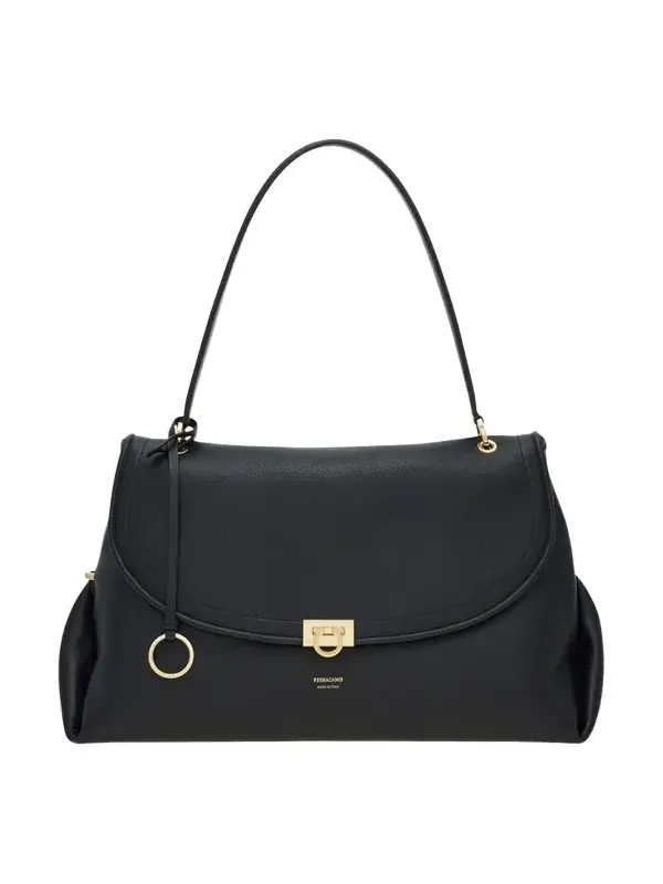 Ferragamo Gancini Leather Shoulder Bag