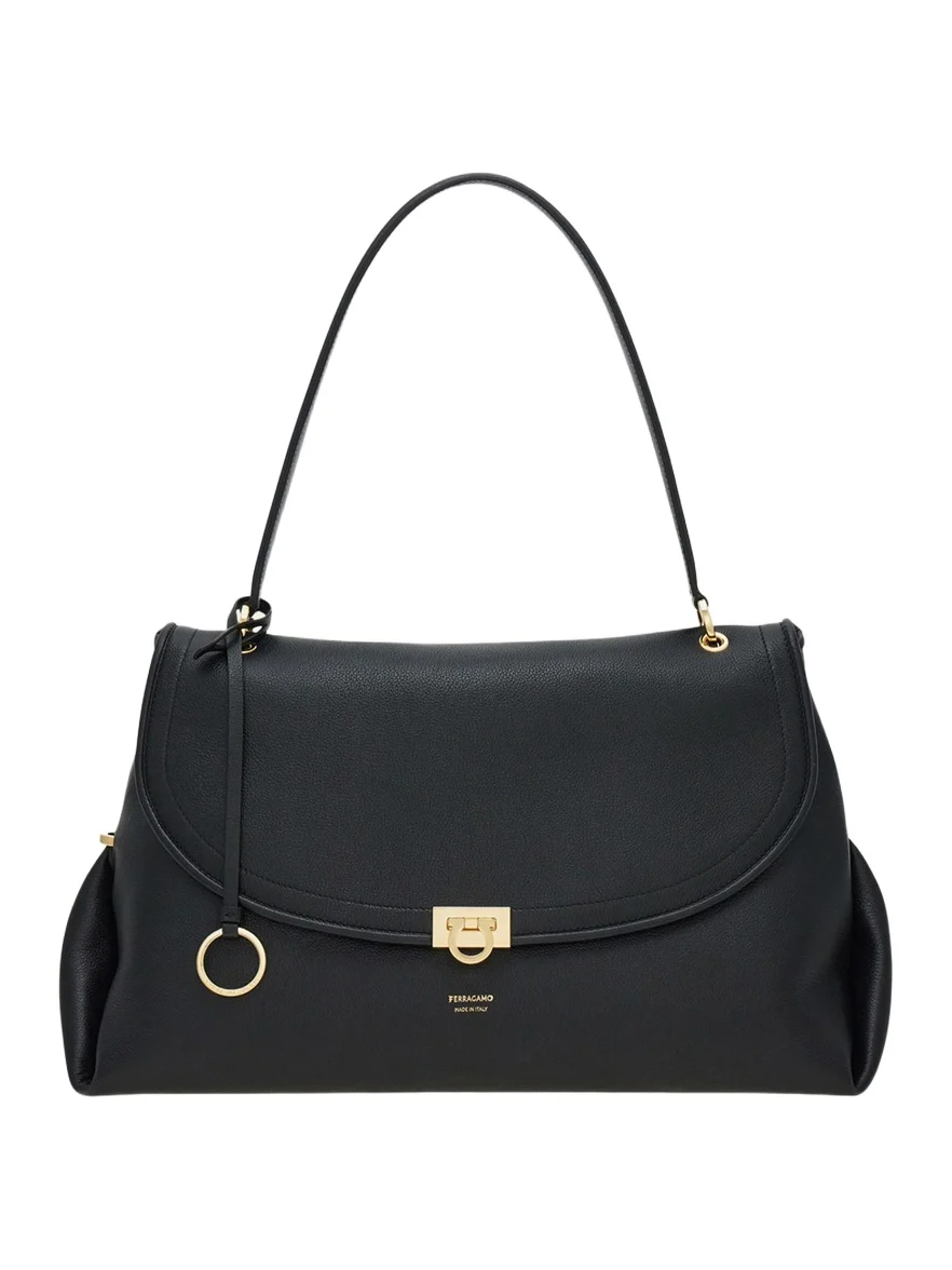 Gancini Leather Shoulder Bag Gancini Leather Shoulder Bag