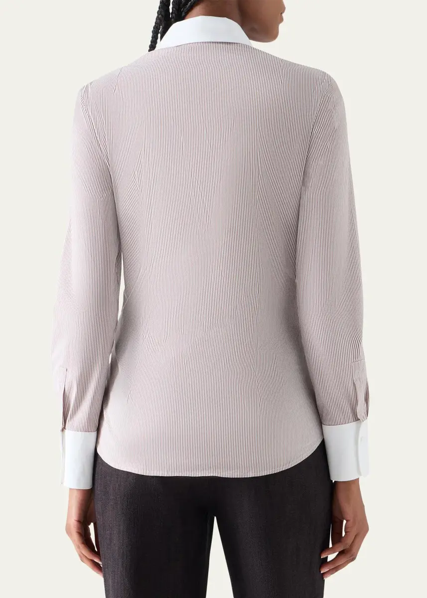 Akris punto Stripe Stretch Cotton Poplin Shirt | Thumbnail 3 Akris punto Stripe Stretch Cotton Poplin Shirt | Thumbnail 3