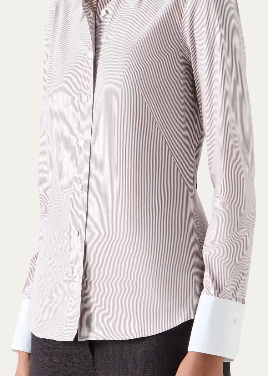 Akris punto Stripe Stretch Cotton Poplin Shirt | Thumbnail 5 Akris punto Stripe Stretch Cotton Poplin Shirt | Thumbnail 5