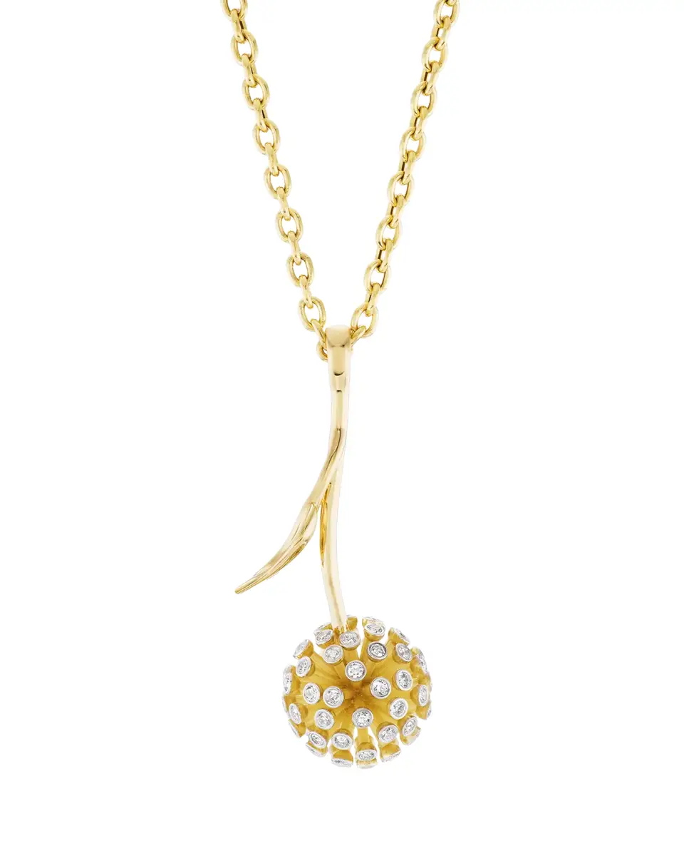 GRACE WINFREY Two-Tone 18K Yellow Gold Dandelion Diamond Pendant Necklace, 3.0tcw | Thumbnail 3 GRACE WINFREY Two-Tone 18K Yellow Gold Dandelion Diamond Pendant Necklace, 3.0tcw | Thumbnail 3