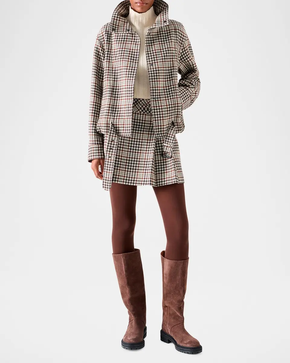 Akris punto Houndstooth Tweed Wool-Blend Blouson Jacket | Thumbnail 2 Akris punto Houndstooth Tweed Wool-Blend Blouson Jacket | Thumbnail 2