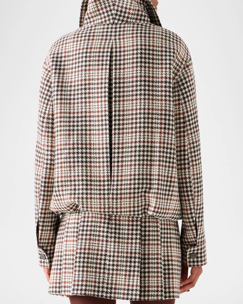 Akris punto Houndstooth Tweed Wool-Blend Blouson Jacket | Thumbnail 3 Akris punto Houndstooth Tweed Wool-Blend Blouson Jacket | Thumbnail 3