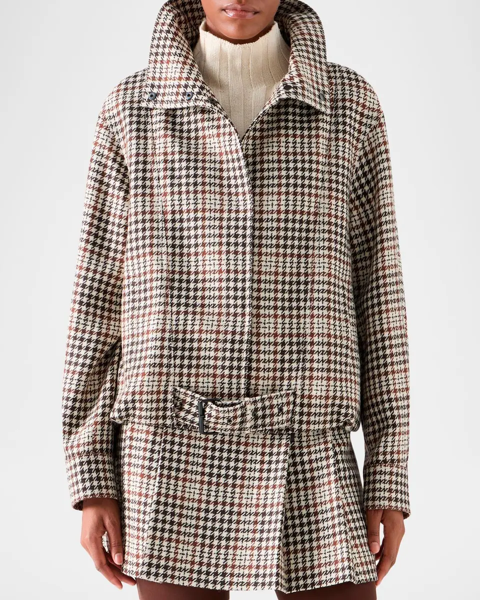 Akris punto Houndstooth Tweed Wool-Blend Blouson Jacket | Thumbnail 4 Akris punto Houndstooth Tweed Wool-Blend Blouson Jacket | Thumbnail 4