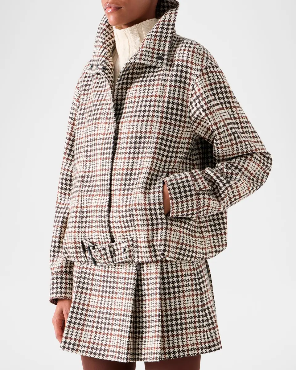 Akris punto Houndstooth Tweed Wool-Blend Blouson Jacket | Thumbnail 6 Akris punto Houndstooth Tweed Wool-Blend Blouson Jacket | Thumbnail 6