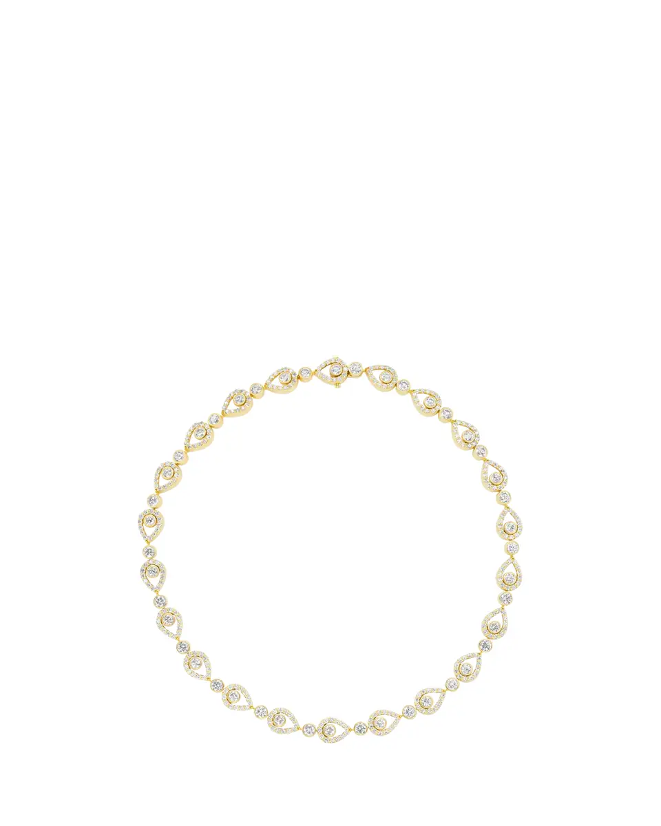 GRACE WINFREY 18K Yellow Gold Peacock Royal Diamond Tennis Necklace | Thumbnail 2