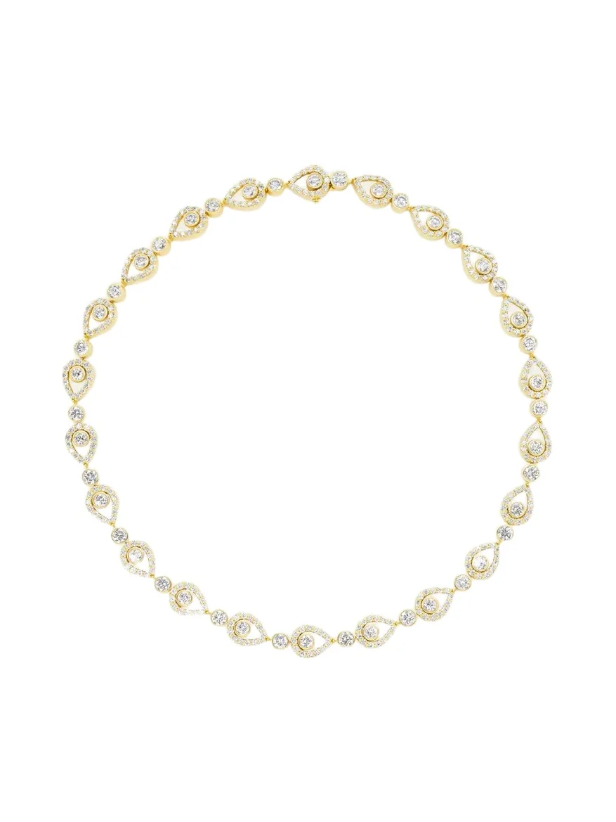 18K Yellow Gold Peacock Royal Diamond Tennis Necklace 18K Yellow Gold Peacock Royal Diamond Tennis Necklace