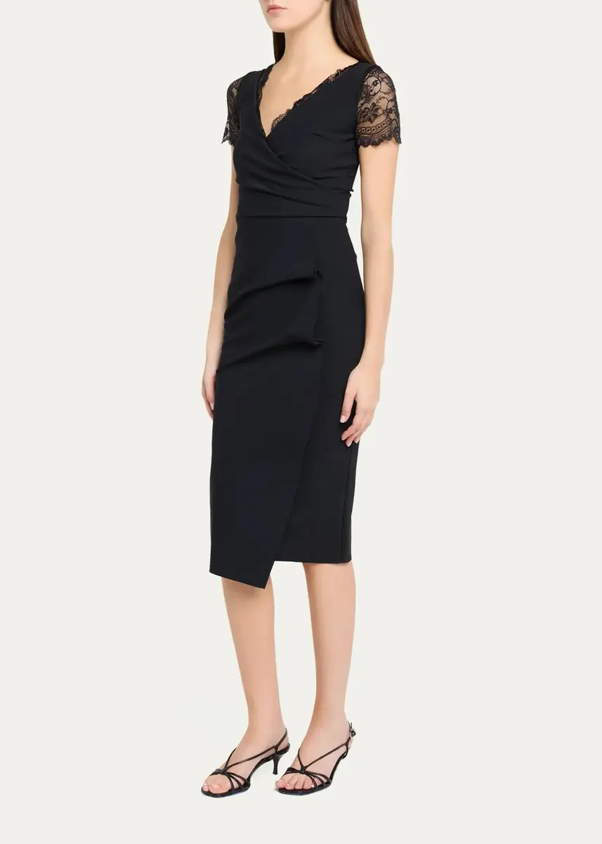 Chiara Boni La Petite Robe Brynn Lace-Embellished Bodycon Midi Dress | Thumbnail 4 Chiara Boni La Petite Robe Brynn Lace-Embellished Bodycon Midi Dress | Thumbnail 4