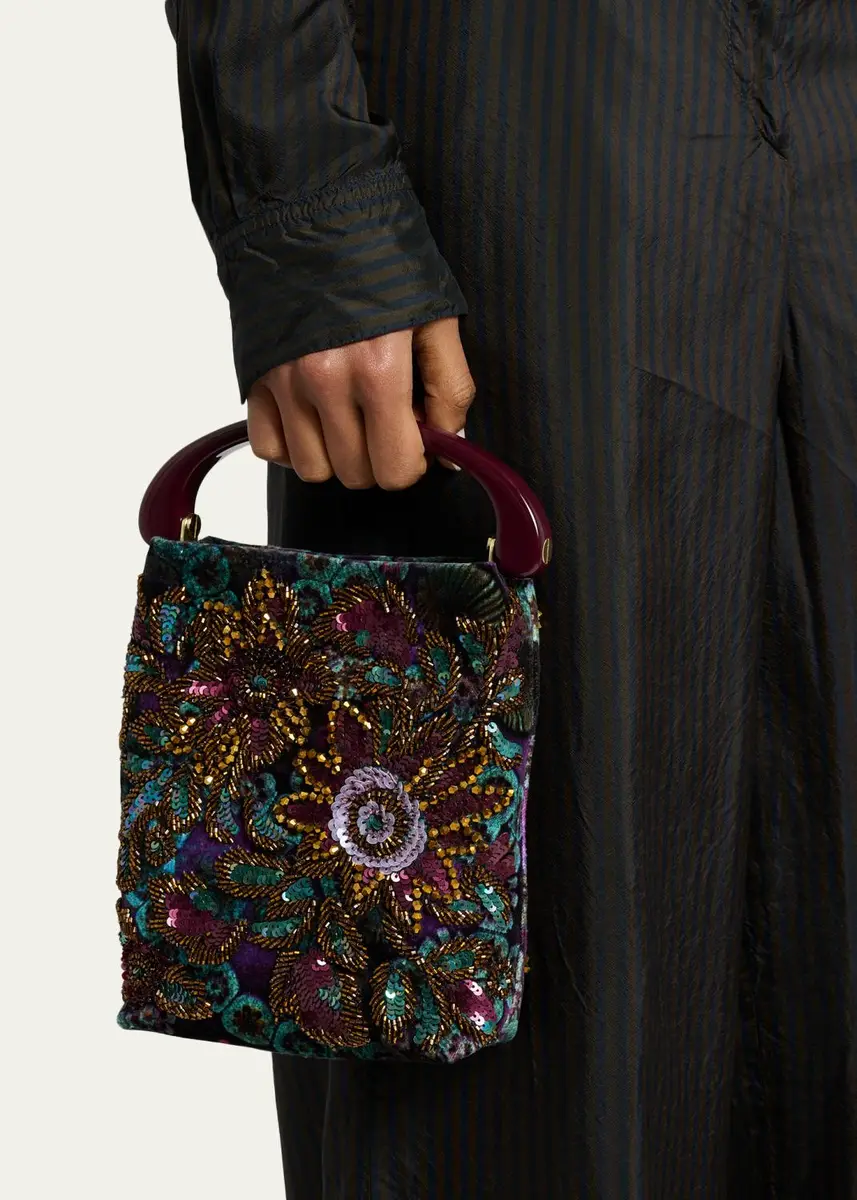 Dries Van Noten Small Bead Embroidered Top-Handle Bag | Thumbnail 2 Dries Van Noten Small Bead Embroidered Top-Handle Bag | Thumbnail 2