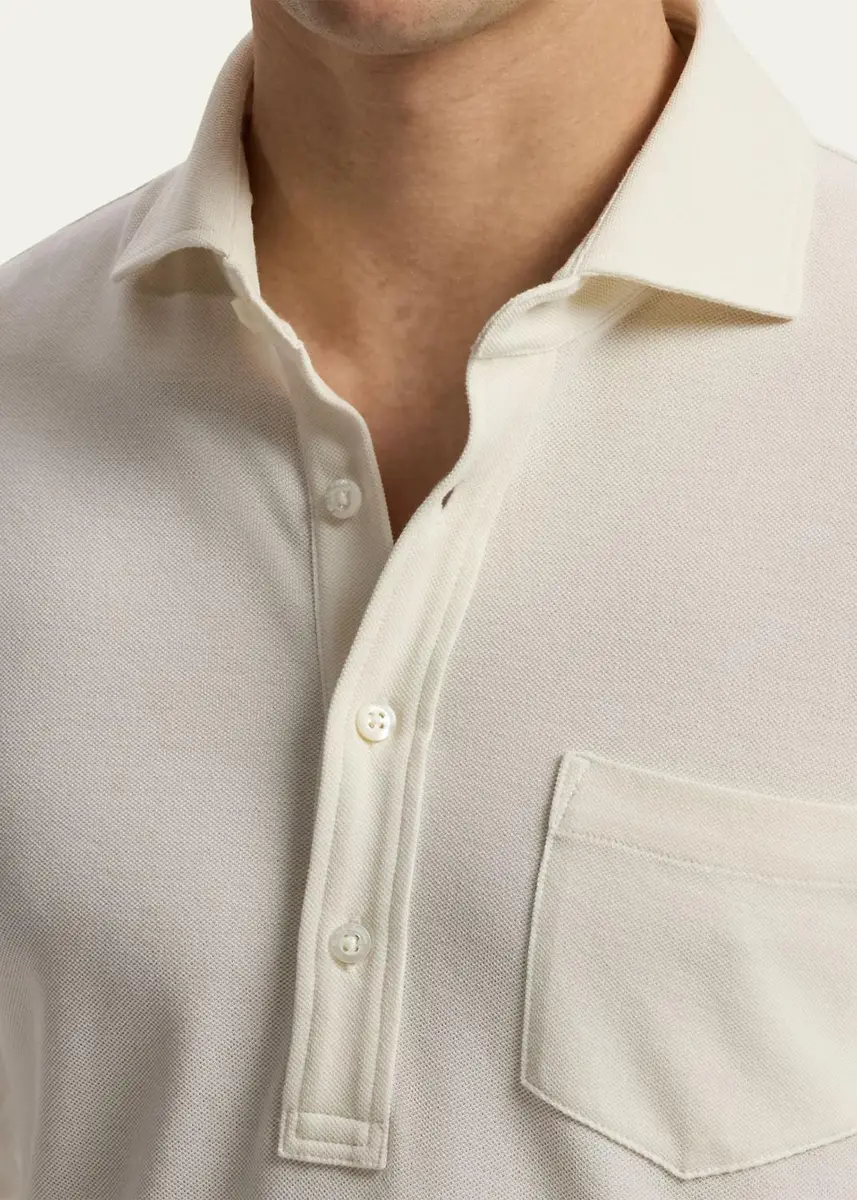 Ralph Lauren Purple Label Men's Washed Piqué Polo Shirt | Thumbnail 5 Ralph Lauren Purple Label Men's Washed Piqué Polo Shirt | Thumbnail 5