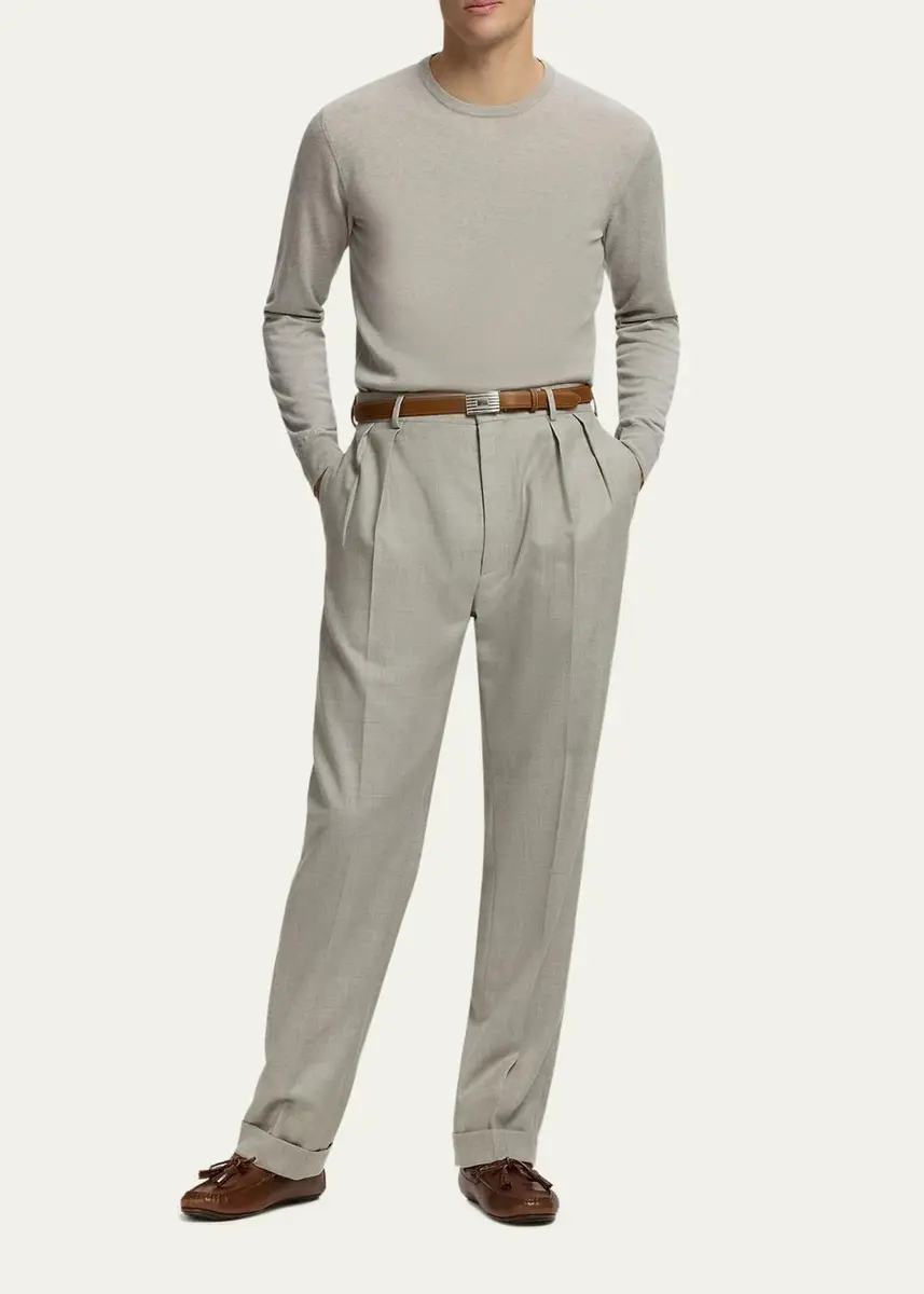 Ralph Lauren Purple Label Men's Gregory Hand-Tailored Wool Trousers | Thumbnail 2 Ralph Lauren Purple Label Men's Gregory Hand-Tailored Wool Trousers | Thumbnail 2