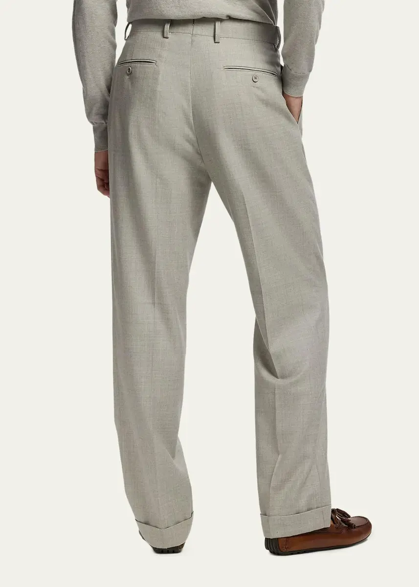 Ralph Lauren Purple Label Men's Gregory Hand-Tailored Wool Trousers | Thumbnail 3 Ralph Lauren Purple Label Men's Gregory Hand-Tailored Wool Trousers | Thumbnail 3