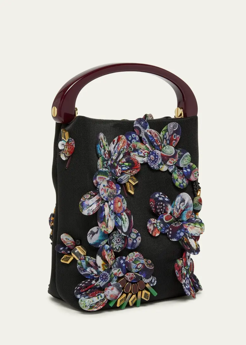 Dries Van Noten Beaded Floral Applique Top-Handle Bag | Thumbnail 3 Dries Van Noten Beaded Floral Applique Top-Handle Bag | Thumbnail 3