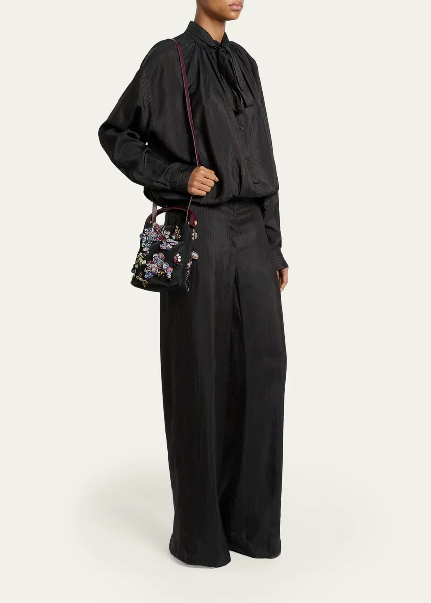 Dries Van Noten Beaded Floral Applique Top-Handle Bag | Thumbnail 5 Dries Van Noten Beaded Floral Applique Top-Handle Bag | Thumbnail 5