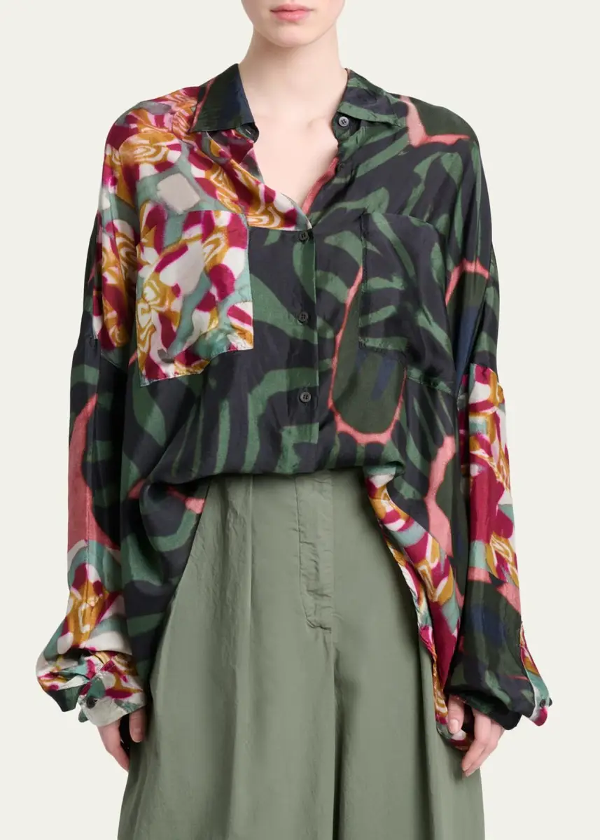 Dries Van Noten Casia Bis Relaxed Button-Down Shirt | Thumbnail 4