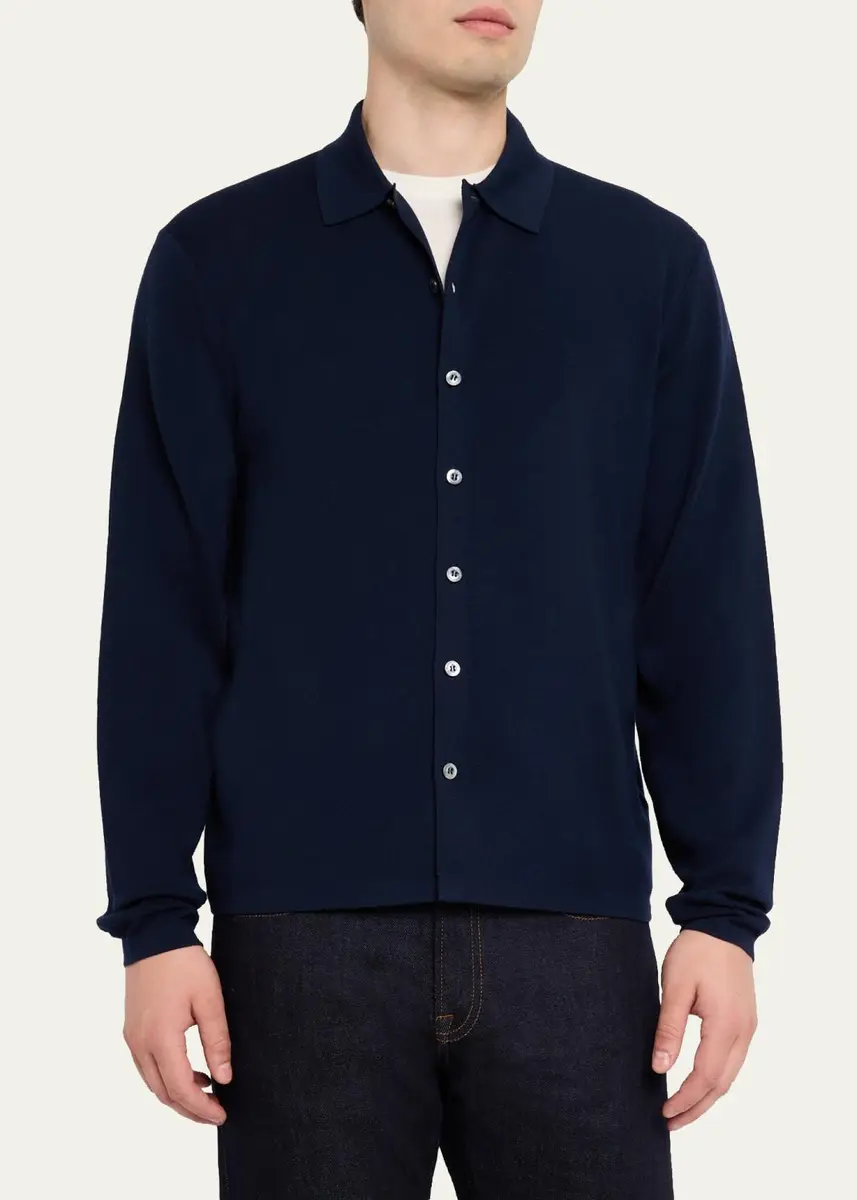 Ralph Lauren Purple Label Men's Wool Polo Cardigan | Thumbnail 4 Ralph Lauren Purple Label Men's Wool Polo Cardigan | Thumbnail 4