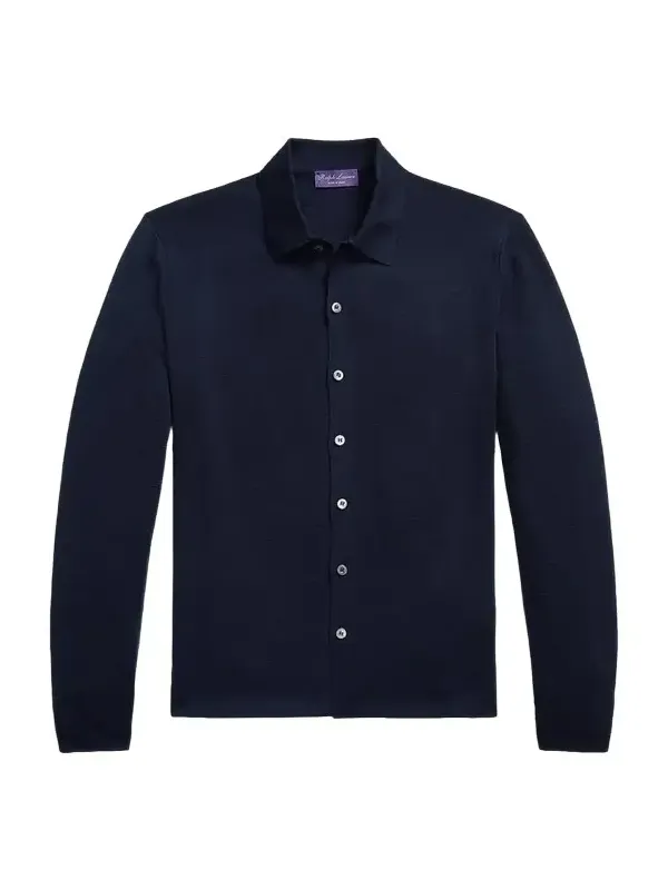 Men's Wool Polo Cardigan Men's Wool Polo Cardigan