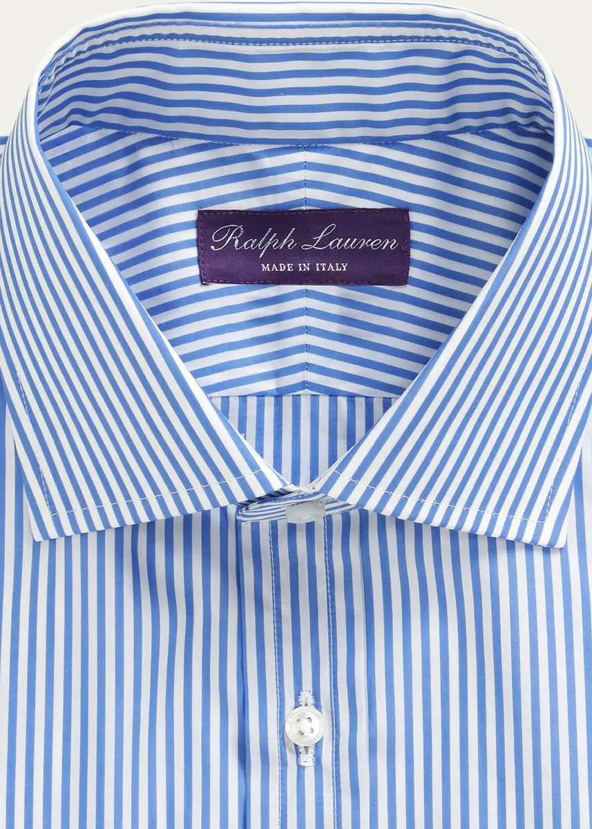 Ralph Lauren Purple Label Men's Bengal-Stripe Poplin Shirt | Thumbnail 2 Ralph Lauren Purple Label Men's Bengal-Stripe Poplin Shirt | Thumbnail 2