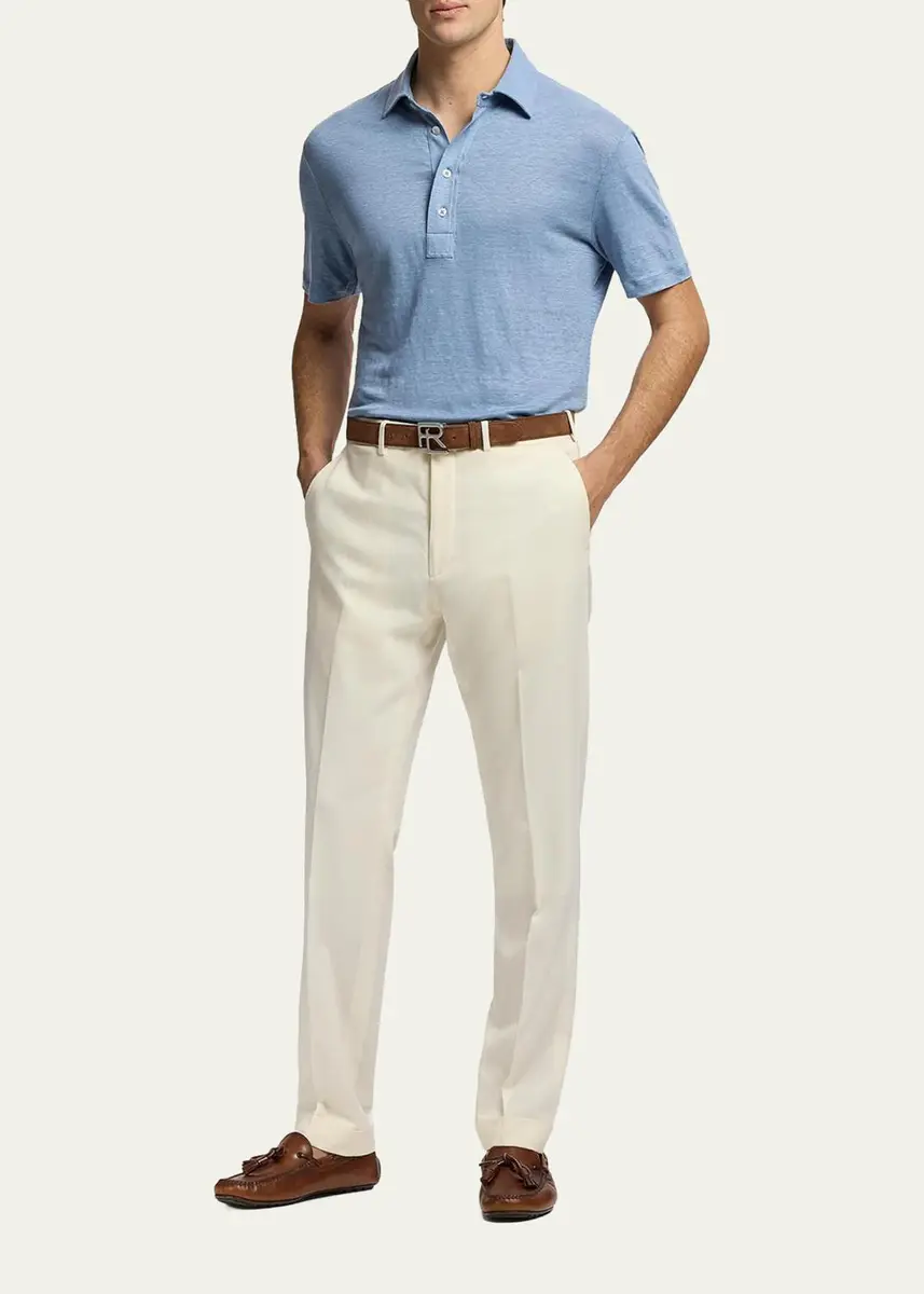 Ralph Lauren Purple Label Men's RL-Buckle Calf-Suede Belt | Thumbnail 2 Ralph Lauren Purple Label Men's RL-Buckle Calf-Suede Belt | Thumbnail 2