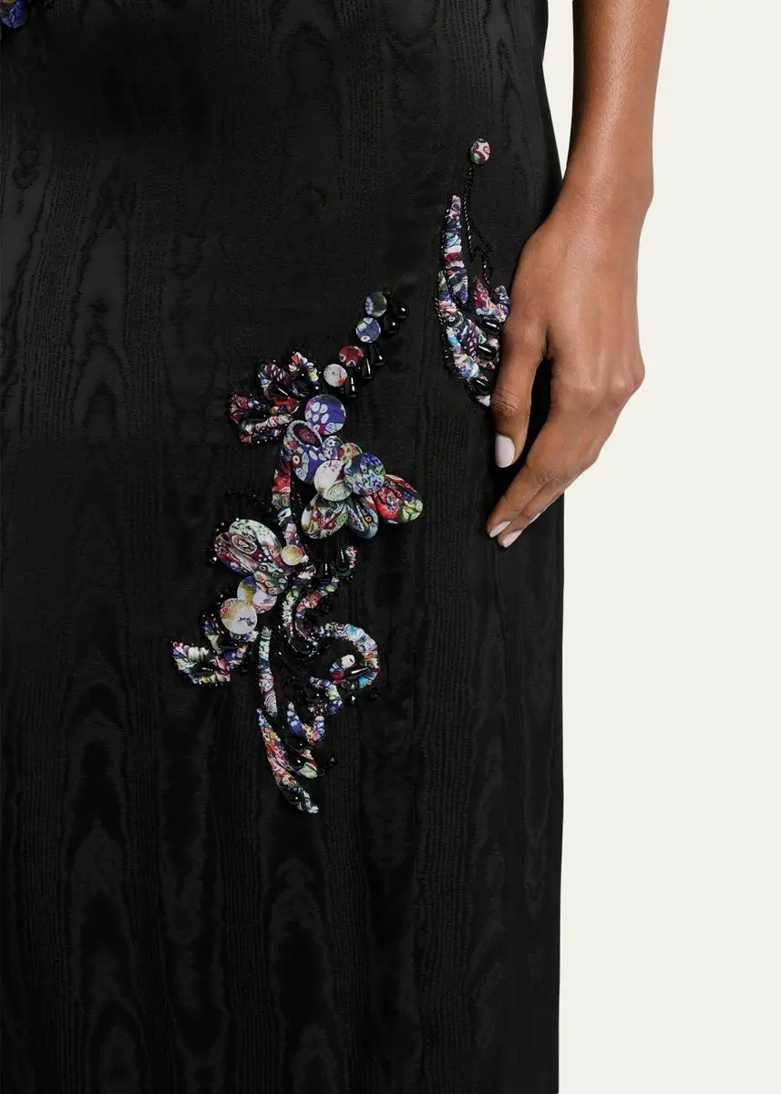 Dries Van Noten Sleeveless Embroidered Faille Column Gown | Thumbnail 5
