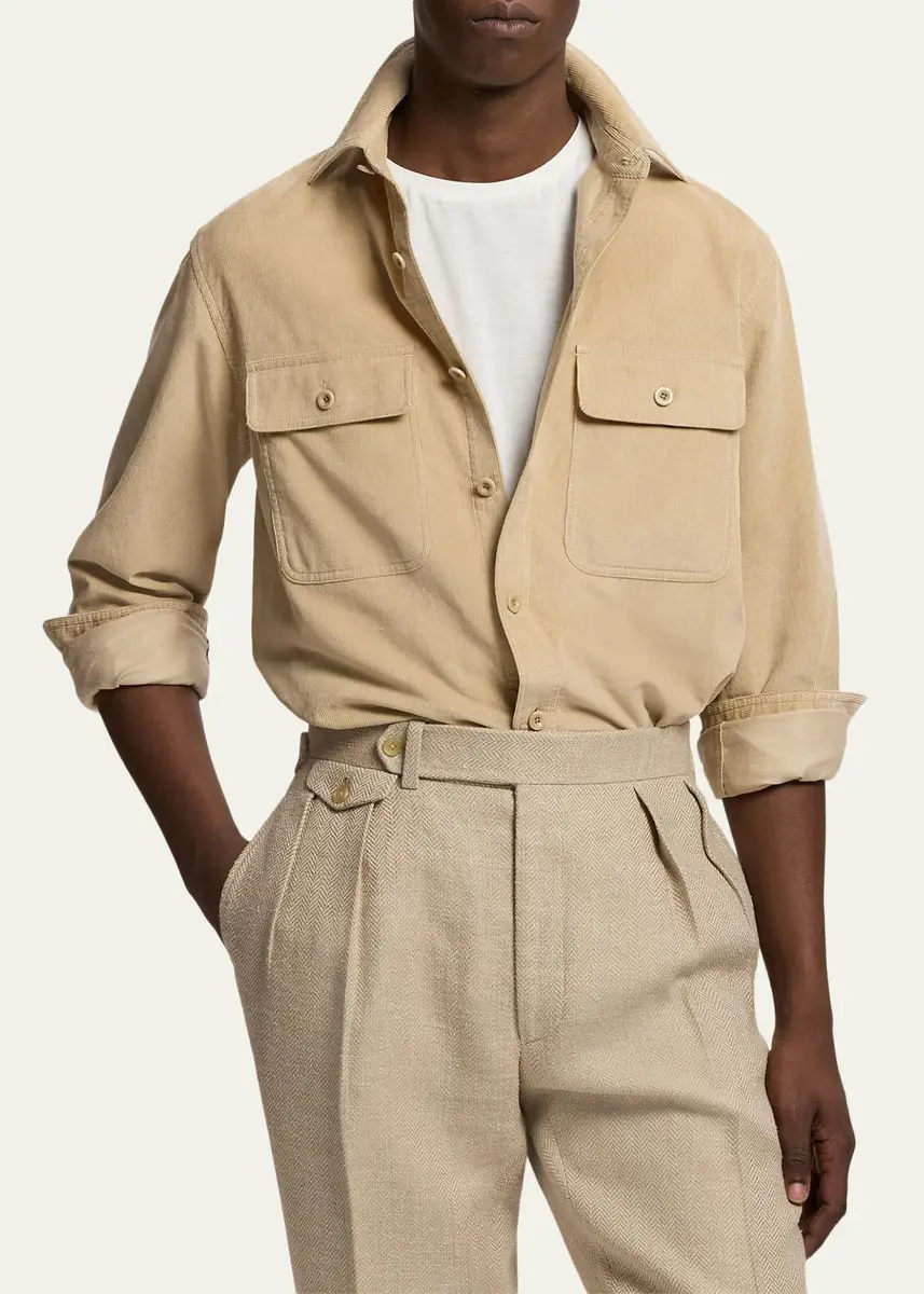 Ralph Lauren Purple Label Men's Fine-Wale Corduroy Shirt | Thumbnail 4